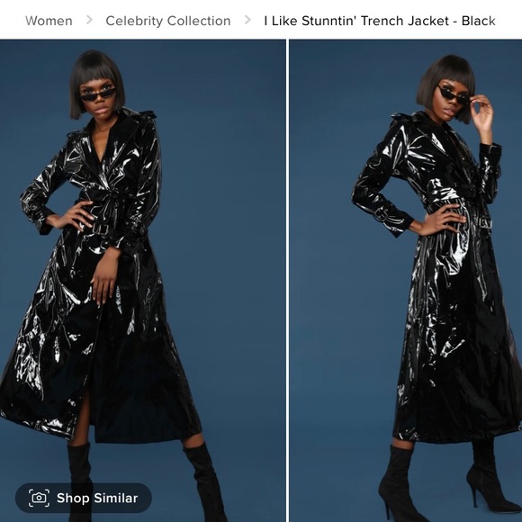 Limited edition Cardi B for Fashion Nova black Trench coat SOLD OUT size MEDIUM - Picture 15 of 16